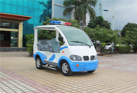 الصين أزرق / أبيض سيارة غولف كهربائية مع توبليت الألياف الزجاجية 4 مقاعد للمنتجع المزود