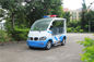 أزرق / أبيض سيارة غولف كهربائية مع توبليت الألياف الزجاجية 4 مقاعد للمنتجع المزود