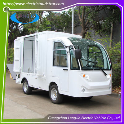 سعر جيد اثنين من مقاعد الغذاء شاحنة كهربائية الأمتعة عربة الأمتعة المغلقة 900kg حمولة حاوية للشحن الانترنت