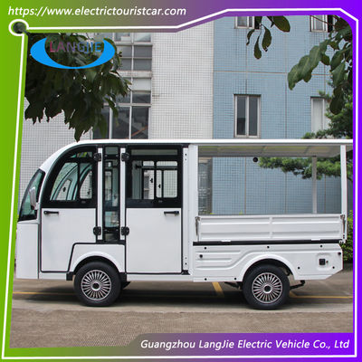 سعر جيد عربة شحن كهربائية ملونة مخصصة 5 مقاعد 48 فولت / محرك تيار متردد 5 كيلو واط للمنتجع الانترنت