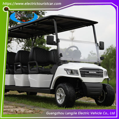 سعر جيد عربات النادي الكهربائية ذات اللون الأبيض 48 فولت بطارية تعمل بـ 8 مقاعد AC Motor Golf Buggy الانترنت