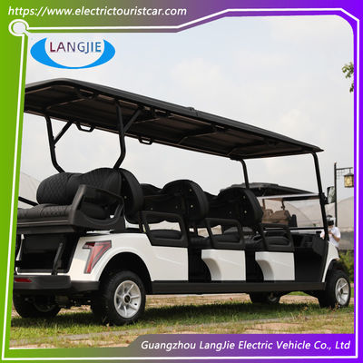 عربات النادي الكهربائية ذات اللون الأبيض 48 فولت بطارية تعمل بـ 8 مقاعد AC Motor Golf Buggy