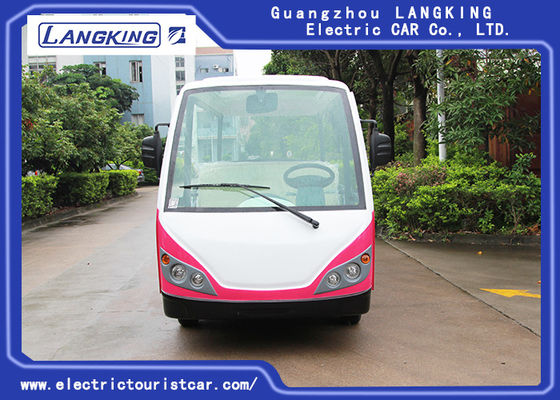 أحمر / أبيض 11 الركاب 72V 7.5KW جولة حافلة كهربائية للمجتمع سكني